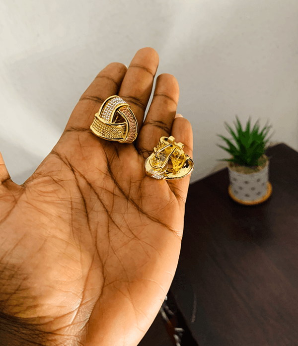 3 Tone Triangle Earrings