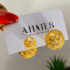 Double Hook Gold Large Stud Earrings