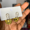 Gold oval earrings