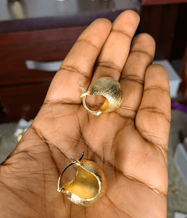 Gold ball loop earrings