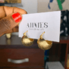 Gold ball loop earrings
