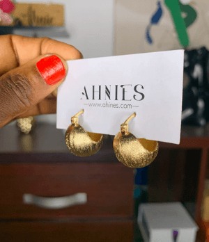 Gold ball loop earrings
