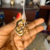 Gold earrings with stones